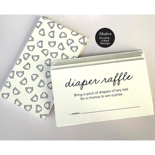 Lil' Labels Diaper Raffle Tickets, Enter to Win Drawing Baby Shower Game, Gender Reveal Party Prize, Made in the USA, 3.5 x 2 - Pack of 50 (Cream Color, Small)