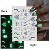 Luminous Halloween Nail Art Stickers Glow in Dark Spider Ghost Skull Nail Decals 3D Self-Adhesive White Skeleton Bone Spooky Nail Stickers Halloween Charms Supplies DIY Nail Decorations 8Sheets