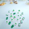 24Pcs St. Patrick's Day Press on Nails Medium Square - French Tip Fake Nails with Green Shamrock Irish Design Reusable Natural Stick on Nails Gift for Women DIY St. Patrick's Day Clover Manicure Set