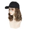 AliRobam Hat with Natural Wave hair Extensions attached for woman Baseball cap wig Short Bob Hairstyle Adjustable Wig (Mbrown blonde)