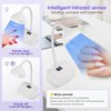 LED Mini UV Nail Lamp with Auto Sensor, Gel Nail Quick Dry Gooseneck UV Light for Nails, 27W Rechargeable Flash Cure Lamp 360° Adjustable Nail Dryer with 2 Timers, Home DIY and Salon Nail Decoration