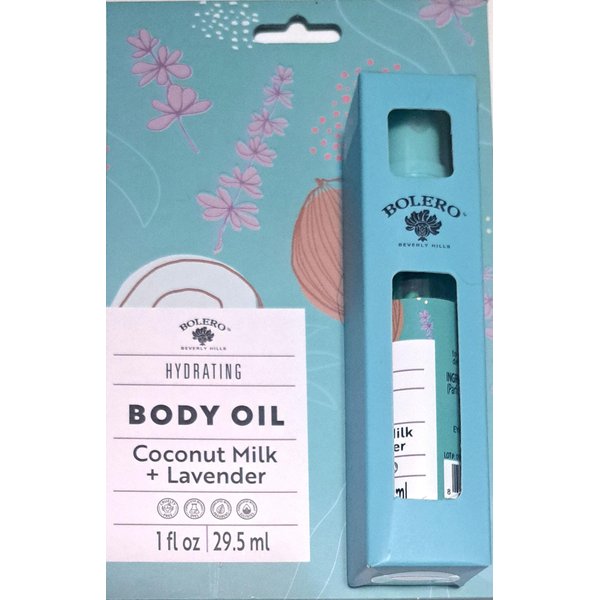 Bolero Beverly Hills Hydrating Body Oil - Coconut Milk & Lavender for all skin types 1fl oz./29.5ml