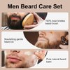 Beard Grooming Kit for Men, Beard Care Kit Includes Beard Oil and Balm,100% Boar Men's Beard Brush Vegan Just for Men Mustache and Beard, Perfect Gifts for Him Man Dad Boyfriend