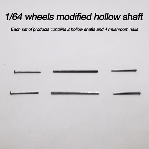 20 Set 1/64 Scale Wheels Modified Hollow Shaft & Mushroom Nails Suitable for 1 64 Scale Diecast Cars DIY Tires (Each Set Contains 2 Hollow Shafts and 4 Mushroom Nails) (1.18in/30mm)