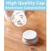 JUVITUS 1 oz / 30 ml Clear Glass Boston Round Bottle with Silver Metal Screw On Cap (12 Pack) + Funnel