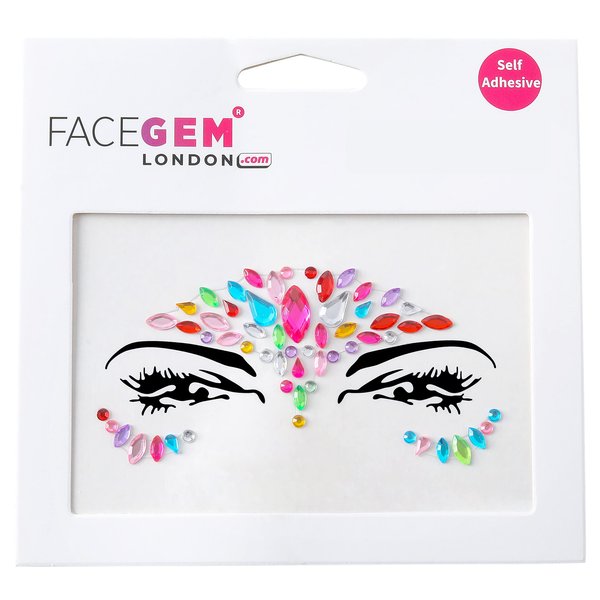 Face Gems Adhesive Glitter face Jewel Tattoo Sticker Festival Rave Party Body Make Up (Multi-colored)