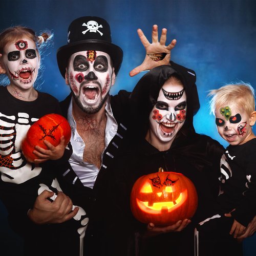 Zienlay Halloween Zombie Temporary Tattoos 74Pcs, Waterproof Horror Fake Scars Body Face Wound Stitch Prank Bloody Tattoo Stickers for Chucky Costume Vampire Masquerade Scary Party Women Men Makeup