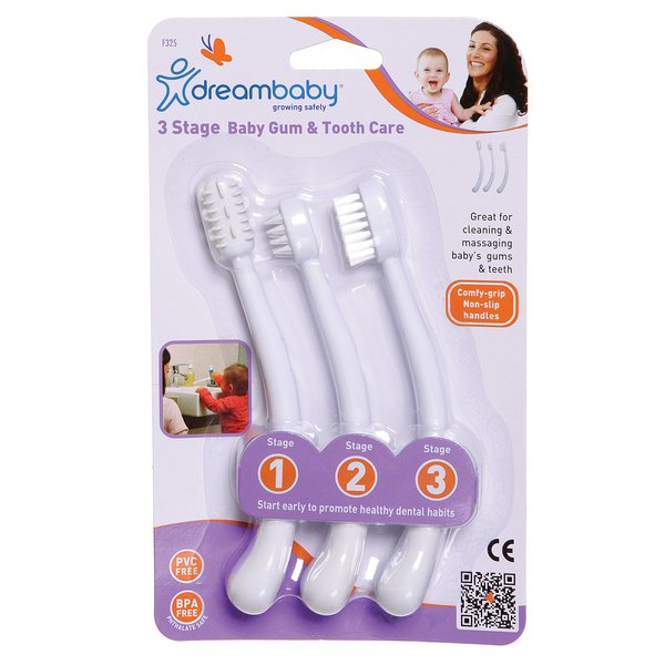 Dreambaby Toothbrush Set 3 Stage, White