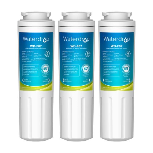 Waterdrop EDR4RXD1 Compatible with EveryDrop Filter 4, Whirlpool UKF8001, 4396395, Maytag UKF8001AXX-200, UKF8001AXX-750, WD-F07, Refrigerator Water Filter, 3 Filters