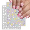 6 Sheets Flower Nail Art Sticker Decals, Charming Daisy Nail Stickers Spring Nail Decals for Nail Art Cute Floral Design Nail Supplies Elegant Self Adhesive Nail Art Decals for Women Nail Decoration