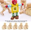 ZPSHYD Wooden Robot Figure, 10PCS Unfinished Wooden Robot Wood People Shapes Figures for DIY Painting Arts Crafts Gift for Children