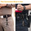 JOTOVO Tactical Stealth Key Ring Holder Special for Police and Fire Agencies Duty Belt, Double Side Quick Release Key Holder with Detachable Keyring (2.25-Inch Max)- 2 PACK