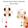 Ahoney Metal Gold Hair Clips 2.5" Medium Hair Claw Clips for Thin Hair, Fancy Rose Hair Clips Hair Tassel Hair Styling Accessories for Women Girls (Rose)