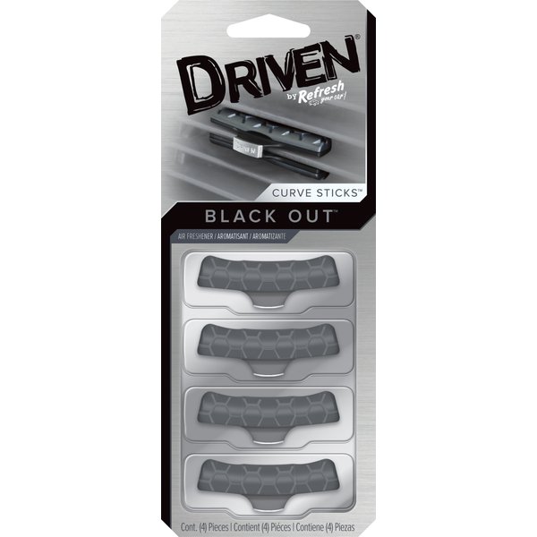 Refresh Your Car! Driven E301122100 Curve Vent Stick, 4 Per Pack, Black Out