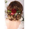 Kercisbeauty Bridal Rose Flower Headband Wedding Wreath for Brides Floral Hair Clip Comb Prom Girls Headpiece