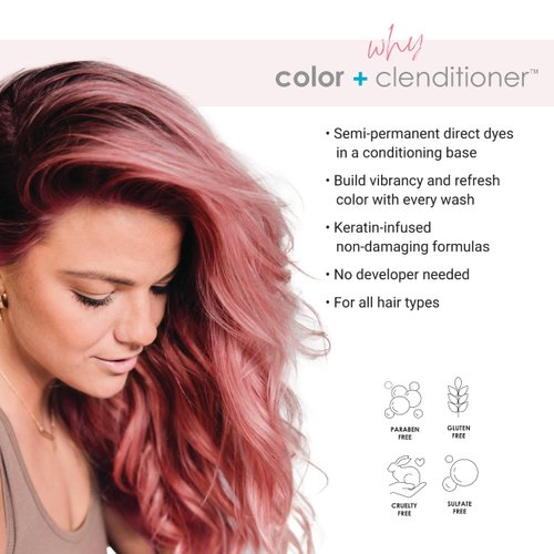 Keracolor Clenditioner for Brunettes ROSE GOLD Hair Dye - Semi Permanent Hair Color Depositing Conditioner, Cruelty-free, 12 Fl. Oz.