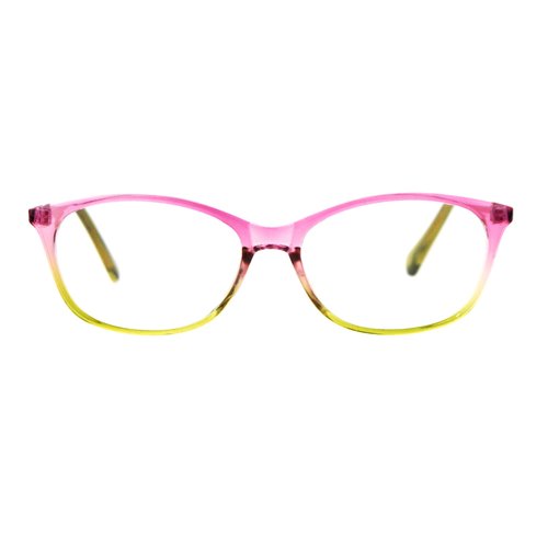 SA106 Womens Classic Mod Minimal Oval Rectangular Reading Glasses Pink Green +2.0