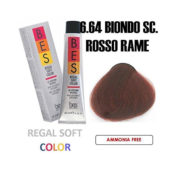 BES REGAL SOFT HAIR COLOR 2.1 OZ/60 ML 6.64 DARK RED COPPER BLOND