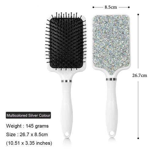 Hair Brush Set Anti Static Massage Vent Hair Brush Detangling Brush with Wide-toothed-comb Paddle Brush for Women Men Multicolored Silver Colour…