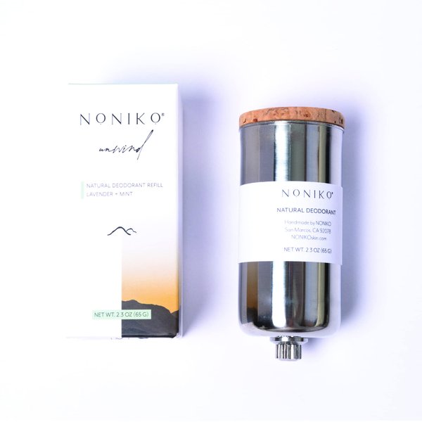 NONIKO - Natural Deodorant - UNWIND REFILL - Stainless Steel Refill - Aluminum Free, Paraben Free, Plastic Free - For Men & Women – Lavender and Mint