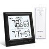KIDLEDUCT Indoor Outdoor Thermometer Wireless Battery Powered, High Precision Inside Outside Humidity Temperature with Alert, 10S Backlight Weather Thermometers with 1 Sensor, 330ft Wireless, Black