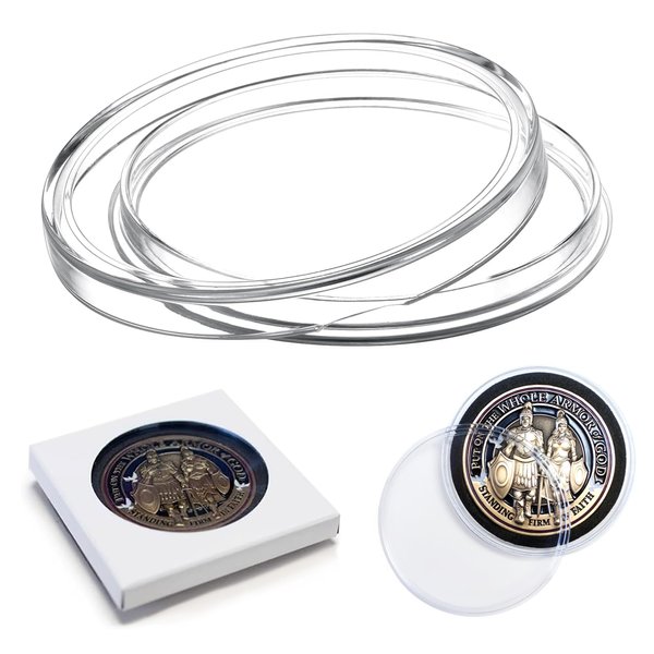Coin Capsule Case with Gift Box & Protective Sleeve for 1 3/4 Inch or 2 Inch Coins