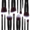 SHANY Makeup Brushes - Black Bombshell - 14-Piece Brush Set – Foundation Powder Concealers Eye Shadows Makeup brushes - Complete Kabuki Makeup Brush Set in Black - 14 PCS
