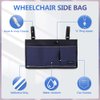 NEPPT Wheelchair Bag Walker Pouch for folding walker Electric Wheelchair Side Bag Scooter Power Chair Accessories Mesh Storage Organizer with Phone Holder for The Armrest Travel Saddle Bag (Dark Blue)