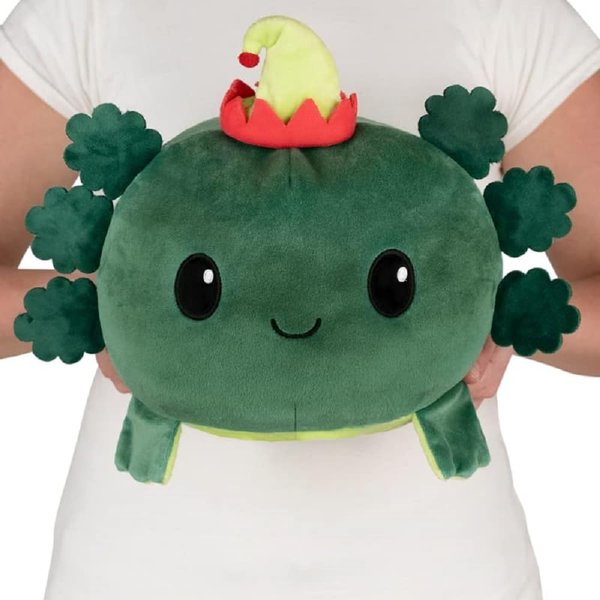 TeeTurtle - Original Reversible Big Axolotl Plushie - Green Elf - Huggable and Soft Sensory Fidget Toy Stuffed Animals That Show Your Mood