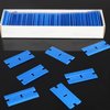 Zorveiio 200 Pcs Plastic Razor Blades Plastic Scraper Blades Double Edge Razor Blade for Removing Labels Stickers Gasket Decals on Glass Car Window - Blue