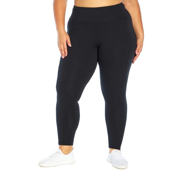 Marika Women's Plus Size High Rise Tummy Control Legging, Black, 2X