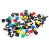TWTADE/70pcs 4 Pin Tact Tactile Push Button Switch Momentary 12x12x7.3mm with Multicolored Switch Cap (Each Color 10pcs)