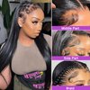 NVL Lace Front Wigs Human Hair Pre Plucked with Baby Hair 200 Density 13x4 HD Transparent Straight Lace Front Wigs for Women Human Hair Glueless (22 Inch, Natural Color)