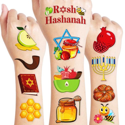 Rosh Hashanah Temporary Tattoos for Kids 102PCS Shana Tova Party Supplies Decorations Jewish New Year Festival Themed Favors Cute Holy Day Carnival Tattoos | Ideal Gifts & Prizes for Boys & Girls