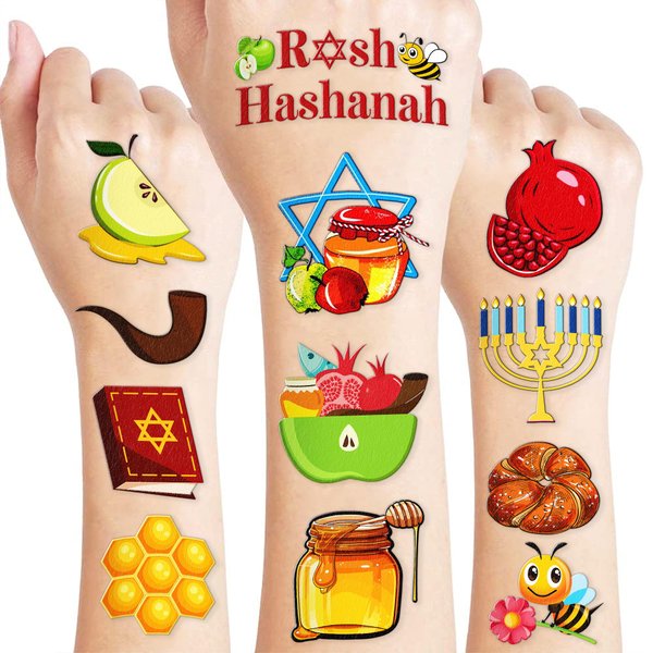 Rosh Hashanah Temporary Tattoos for Kids 102PCS Shana Tova Party Supplies Decorations Jewish New Year Festival Themed Favors Cute Holy Day Carnival Tattoos | Ideal Gifts & Prizes for Boys & Girls