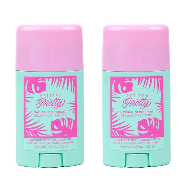 Petite 'n Pretty 2-Pack Natural Deodorant for Kids, Children, Tweens and Teens - Pediatrician & Dermatologist Approved - Made in the USA