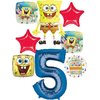 Spongebobs 5th Birthday Party Supplies 8pc Foil Balloons Bouquet Decorations