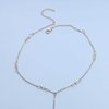 Yheakne Boho Crystal Y Necklace Gold Moonstone Y Lariat Necklace Minimalist Pendant Chain Necklace Jewelry for Women and Girls