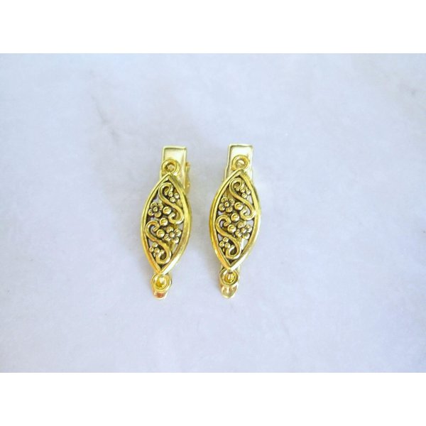 Generic 2 Shiny gold tone metal filigree alligator hair claw clip fine hair