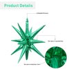 6 Pcs Green Star Foil Balloons One-Piece 14-Pointed Star Balloons 4D Starburst Cone Mylar Balloons 22inch Christmas Birthday Wedding Wedding Anniversary Party Supplies(Green)