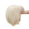 SWACC 10 Inch Short Straight Bob Wig with Bangs Synthetic Colorful Cosplay Daily Party Flapper Wig for Women with Wig Cap (Platinum Blonde)
