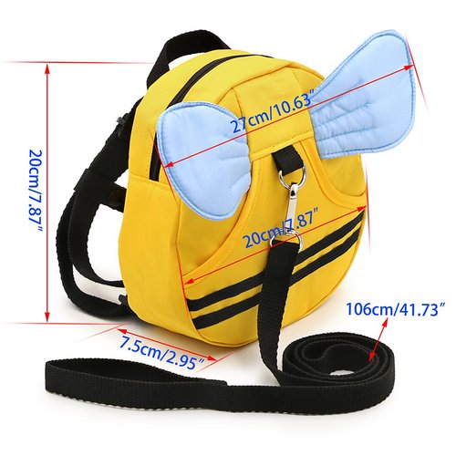 Hipiwe Baby Walking Safety Harness Reins Kid Toddler Strap Backpack Child Safety Harness Assistant with Leash Bee Backpack with Wings