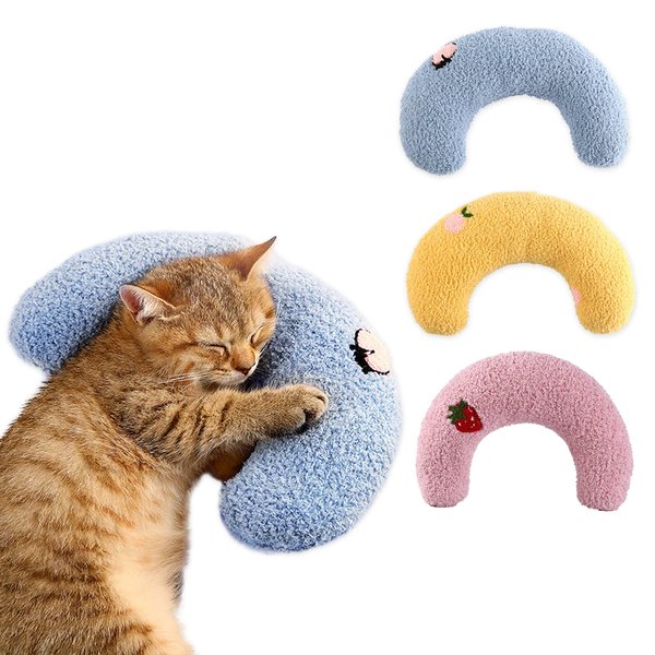 T'CHAQUE Soft Dog Bed Pillows, Ideal Naptime Sleeping Companion for Small Indoor Dogs and Cats, Pet Neck Pillow for Upper Spine Support, Cuddle Snuggle Doggy/Kitten Pillow Training Toy (3 Pack