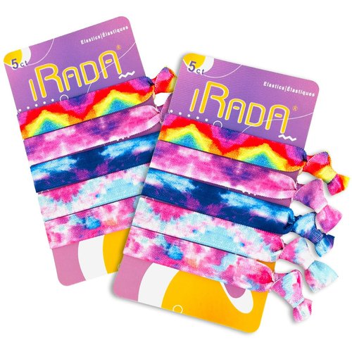 10pcs Elastic Hair Ties for Girls Women Cute Ribbon Ponytail Holders No Damage Knotted Hair Bands-Tie Dye Hair Tie