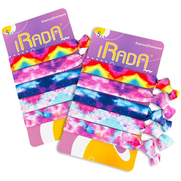 10pcs Elastic Hair Ties for Girls Women Cute Ribbon Ponytail Holders No Damage Knotted Hair Bands-Tie Dye Hair Tie