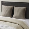 INK+IVY Single 100% Cotton Euro Sham - European Square Decorative Pillow Cover, Hidden Zipper Closure (Cushion NOT Included), Camila, Quilted Taupe 26"x26