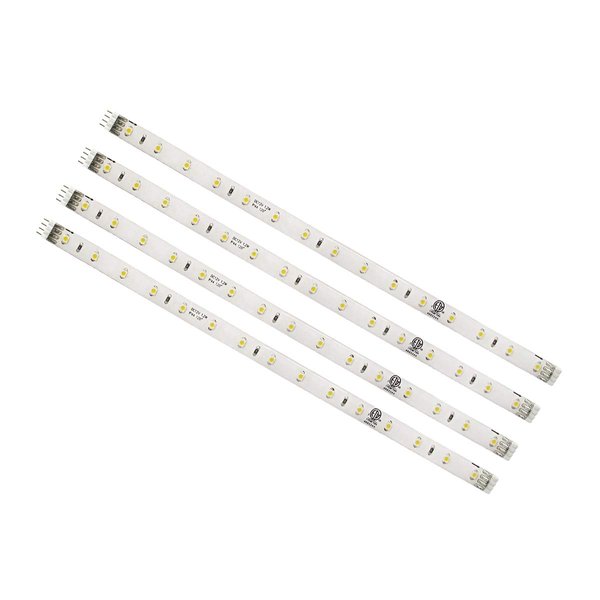 Bazz JUL10WM4 Under-Cabinet Strip Light, LED, Linkable, Cuttable, 10-in, White, 4 Piece