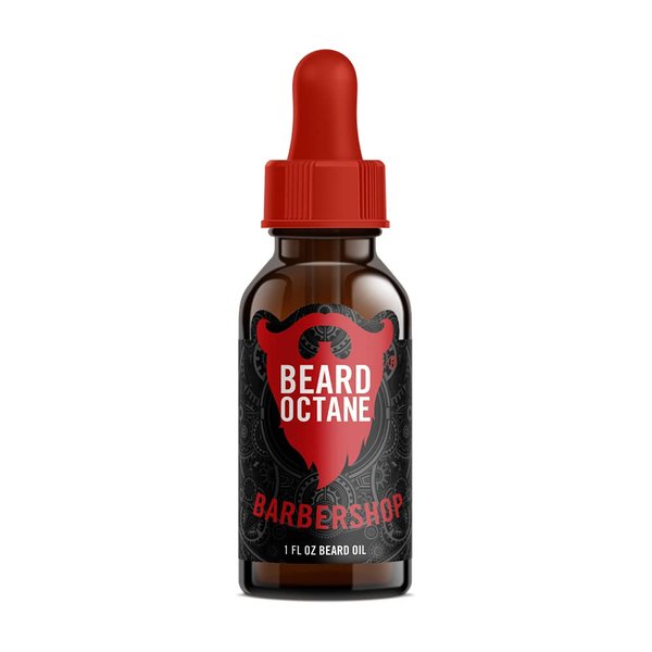 Beard Octane: Barbershop - Natural Beard Oil w/Argan Oil - 1 Oz - Promotes Softer Beard Growth - Made in USA - Premium Beard Care - Stocking Stuffer Gift For Men