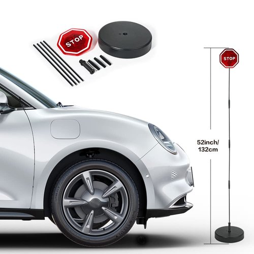 Reswish LED Light Parking Stop Sign,Smart Parking LED Garage Flashing Warning Stop Sign, Parking Assist LED Stop Sign Parking Assistant with Flashing Signal for Garage