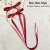 Bow Hair Clips,2 PCS Red Hair Bows Tassel Hair Ribbons,Long Hair Bow Satin Hair Clip Ribbon Accessories for Women Valentine's Day (Red)